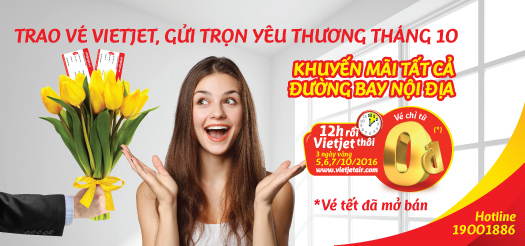 Vietjet lại tung ra hơn 1 triệu vé 0 đồng